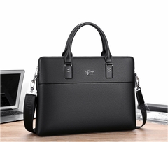 Cặp da công sở đựng Laptop Saqidaishu da vân kèm 2 ngăn kép