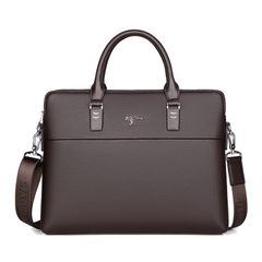 Cặp da công sở đựng Laptop Saqidaishu da vân kèm 2 ngăn kép