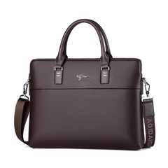 Cặp da công sở đựng Laptop Saqidaishu da vân kèm 2 ngăn kép