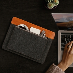 Túi chống sốc chính hãng TOMTOC (USA) Felt & PU Leather - H16-C02 cho Macbook Pro/Air 13
