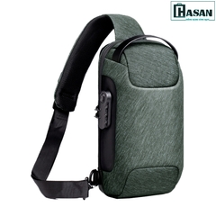 Túi đeo chéo WEIXIER phong cách thể thao, khóa mật mã kèm cáp sạc ẩn cao cấp