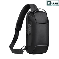 Túi đeo chéo WEIXIER phong cách thể thao, khóa mật mã kèm cáp sạc ẩn cao cấp