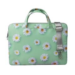 Túi xách chống sốc Laptop, Macbook dành cho nữ họa tiết hoa cúc quai đeo kèm quai xách