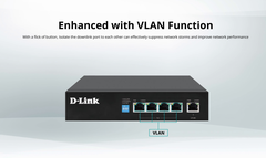 Switch D-Link hỗ trợ POE, tốc độ Gigabit 1Gbps (3 Năm | Vỏ Sắt)