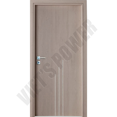 Cửa phẳng phủ Melamine kết hợp chỉ nhôm trang trí