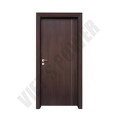 Cửa phẳng phủ Melamine kết hợp chỉ nhôm trang trí