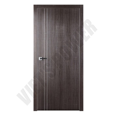 Cửa phẳng phủ Veneer kết hợp chỉ nhôm trang trí