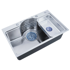 CHẬU 1 HỐ ĐÚC 304 NANO ĐEN 7546BE