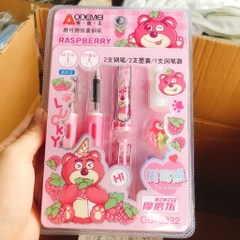 Vĩ 2 Cây Bút Máy Ống Mực Xóa Được Kèm (2 Ống Mực + 1 Tẩy Rời + 1 Charm) 5322 (20 Vĩ/Hộp; 18 Hộp/Thùng)