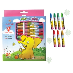 G-Star Sáp Dầu Con Voi Hộp Giấy 24 Màu (10 Hộp/Lốc; 80 Hộp/ Thùng)