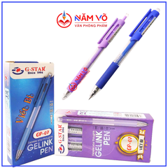 G-Star Bút Gel GP07 Ngòi 0.5mm Mực Xanh, Tím (12 Cây/ Hộp; 12 Hộp/ Lốc)