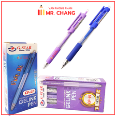 G-Star Bút Gel GP07 Ngòi 0.5mm Mực Xanh, Tím (12 Cây/ Hộp; 12 Hộp/ Lốc)