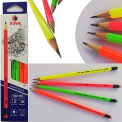G-Star Bút Chì Đen Neon SW1001 2B Có Gôm (12 Cây/Hộp; 12 Hộp/ Lốc; 20 Lốc/ Thùng)