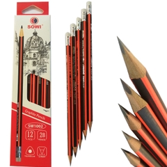 G-Star Bút Chì Đen SW1002 2B Kèm Chuốt (12 Cây/ Hộp; 12 Hộp/ Lốc; 20 Lốc/ Thùng)