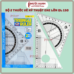 Win Q Bộ 2 Cây Thước Eke Lớn QL130 (10 Bộ/ Hộp; 5 Hộp/ Lốc)