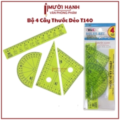 Win Q Bộ Thước 4 Cây Nhựa Dẻo Kỹ Thuật T-140 (20 Bộ/Hộp; 50 Hộp/ Thùng)