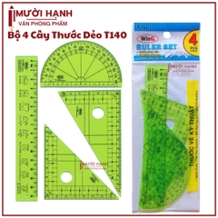 Win Q Bộ Thước 4 Cây Nhựa Dẻo Kỹ Thuật T-140 (20 Bộ/Hộp; 50 Hộp/ Thùng)