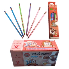 G-Star Bút Chì Đen Dẻo 2B III Có Gôm (12 Cây/Hộp; 12 Hộp/ Lốc; 20 Lốc/ Thùng)