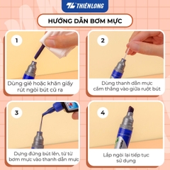 TL - Mực Bút Lông Dầu PMI-01 (Xanh, Đỏ, Đen) (6 chai/Lốc)