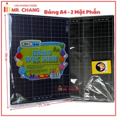 Win Q Bảng Đen Khổ A4 B04 Có Moust 2 MẶT PHẤN (4 Ô + 5 Ô)(10 Cái/ Lốc; 100 Cái/ Thùng)