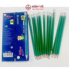 Bút Chì Gỗ Có Gôm King 655 (12 Cây/ Hộp; 12 Hộp/ Lốc; 20 Lốc/ Thùng)