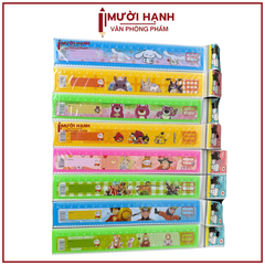 . Thước Nhựa Aihao 20cm KHÔNG BẢNG CỬU CHƯƠNG (100 Cây/Lon; 24 Lon/Thùng)