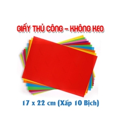 Giấy Thủ Công Khổ (17x21) KHÔNG KEO (7 Tờ/ Xấp; 100 Xấp/ Bó)