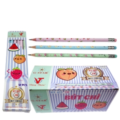 G-Star Bút Chì Đen Thân Gỗ 2B HT-103 (Không gôm) (12 Cây/ Hộp; 12 Hộp/ Lốc; 20 Lốc/ Thùng)