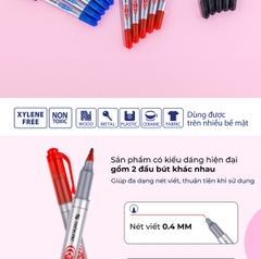 . TL - Bút Lông Dầu Nhỏ PM04 (Xanh, Đỏ, Đen) (10 Cây/Hộp)