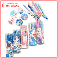 . LON 12 CÂY Bút Gel Bấm Xóa Được VS, King Lon (Xanh, Tím) (12 Cây/Lon) (12 Lon/Lốc) (16 Lốc/Thùng)