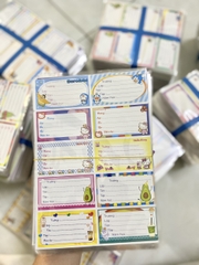 Nhãn Vở Đại 10 Nhãn Có Keo (5 Tờ/Xấp; 10 Xấp/Bó)