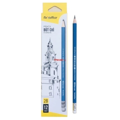 TL - Bút Chì Gỗ 2B Có Gôm FO-GP06 (12 Cây/Hộp)