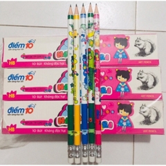 TL - Bút chì gỗ có gôm HB TP-GP012 (10 Cây/Hộp)