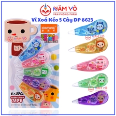 Xóa Kéo Vĩ 5 Cây Dominic DP-8203 (24 Vĩ/ Hộp) (288 Vĩ/Thùng)