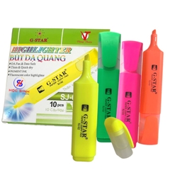 G-Star Bút Dạ Quang SJ02 (Vàng, Cam, Hồng, Lá) (10 Cây/Hộp; 10 Hộp/ Lốc; 120 Hộp/ Thùng)