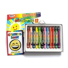 Win Q Bút Sáp Màu 12 Màu CR07 (10 Hộp/Lốc; 240 Hộp/ Thùng)