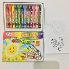 Win Q Bút Sáp Màu 12 Màu CR07 (10 Hộp/Lốc; 240 Hộp/ Thùng)