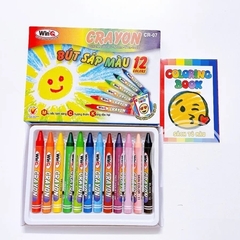 Win Q Bút Sáp Màu 12 Màu CR07 (10 Hộp/Lốc; 240 Hộp/ Thùng)