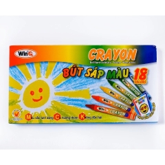 Win Q Bút Sáp 18 Màu CR08 (10 Hộp/Lốc; 120 Hộp/ Thùng)