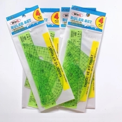 Win Q Bộ Thước 4 Cây Nhựa Dẻo Kỹ Thuật T-140 (20 Bộ/Hộp; 50 Hộp/ Thùng)