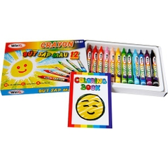 Win Q Bút Sáp Màu 12 Màu CR07 (10 Hộp/Lốc; 240 Hộp/ Thùng)