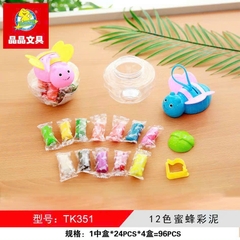 Đất Sét Nặn Hộp Hình Con Ong 12 Màu TK351 (96 Lon/ Thùng)