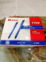 Bút Bi Bấm King TR5 (12 Cây/ Hộp; 12 Hộp/ Lốc; 240 Hộp/ Thùng) - MÀU XANH