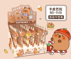 Bút Bi Bấm Mực Gel Xanh CapyBara 948, Labubu 80058 (48 Cây/ Hộp; 36 Hộp/ Thùng)