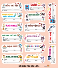 Bộ Nhãn Môn Học Lớp 1, 2, 6, 7, 8, 9 (5 Tờ/ Xấp; 10 Xấp/ Bịch)