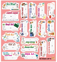 Bộ Nhãn Môn Học Lớp 1, 2, 6, 7, 8, 9 (5 Tờ/ Xấp; 10 Xấp/ Bịch)