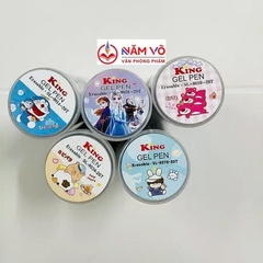. LON 12 CÂY Bút Gel Bấm Xóa Được VS, King Lon (Xanh, Tím) (12 Cây/Lon) (12 Lon/Lốc) (16 Lốc/Thùng)