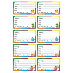Nhãn Vở Đại 10 Nhãn Có Keo (5 Tờ/Xấp; 10 Xấp/Bó)
