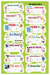 Bộ Nhãn Môn Học Lớp 3, 4, 5, 10, 11, 12 (5 Tờ/ Xấp; 10 Xấp/ Bịch)