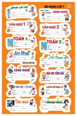 Bộ Nhãn Môn Học Lớp 3, 4, 5, 10, 11, 12 (5 Tờ/ Xấp; 10 Xấp/ Bịch)
